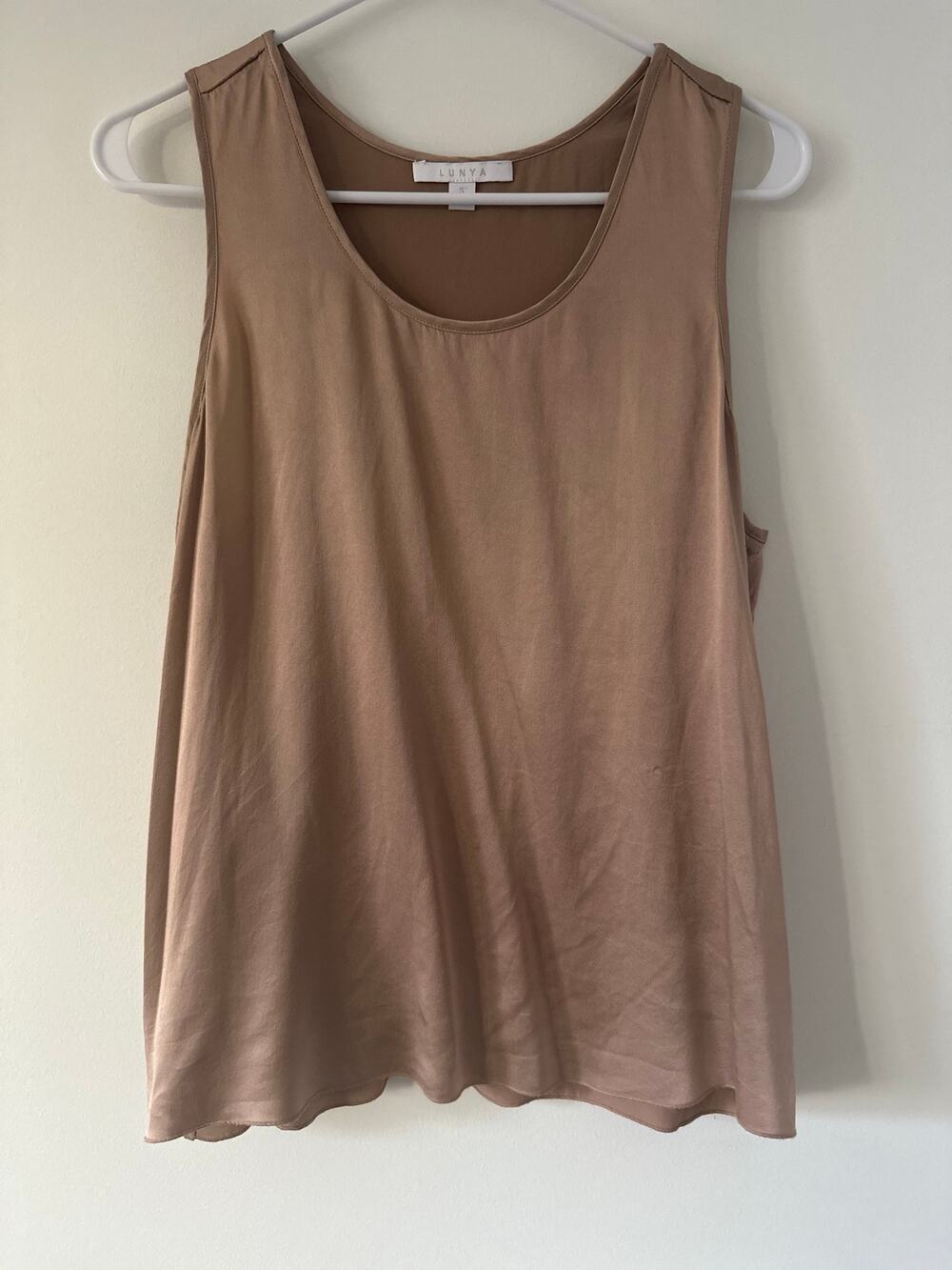 Lunya Washable Silk Sleep Tank Pink Size Small